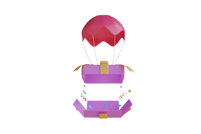 Parachute Gift  3D Icon