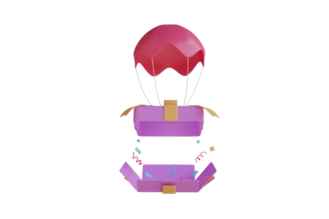 Parachute Gift  3D Icon
