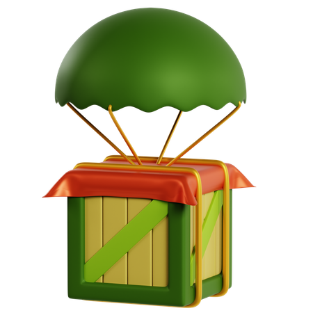 Parachute Military Supply Drop  3D Icon