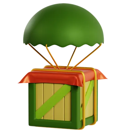 Parachute Military Supply Drop  3D Icon