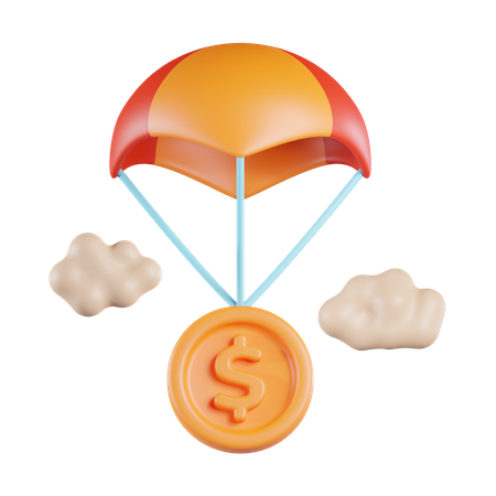 Parachute Money  3D Icon