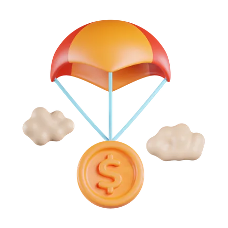 Parachute Money  3D Icon