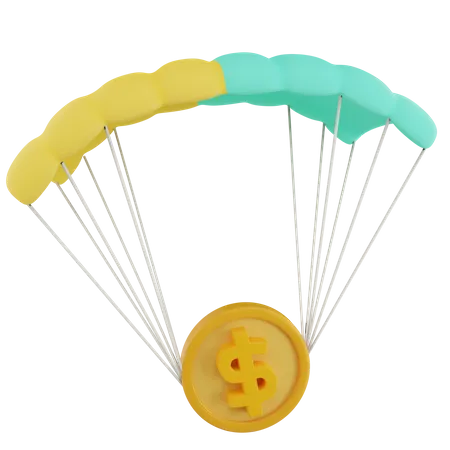 Parachute Money  3D Icon