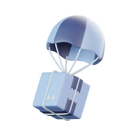 Parachute Package Delivery  3D Icon