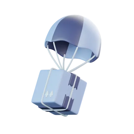 Parachute Package Delivery  3D Icon