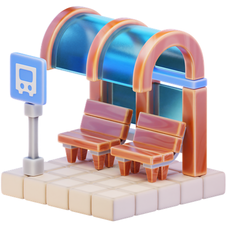 Parada de autobús  3D Icon