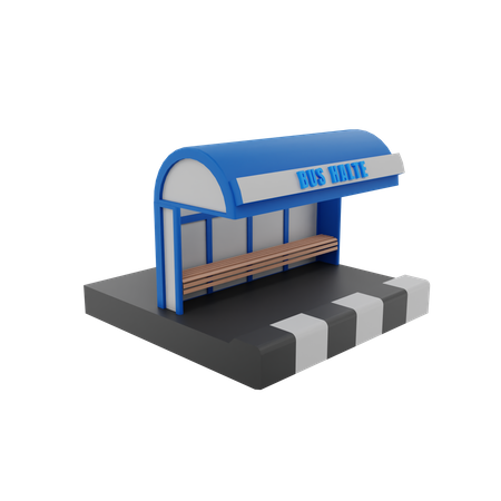 Parada de autobús  3D Illustration
