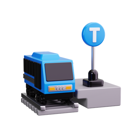 Parada de trem  3D Icon