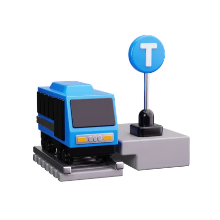 Parada de trem  3D Icon