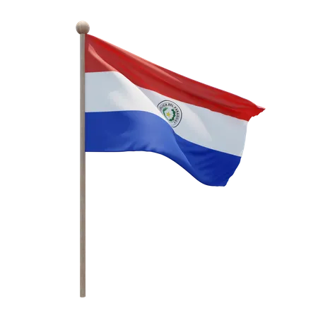 Paraguay Flagpole  3D Illustration