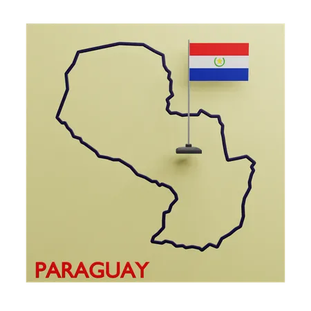 Paraguay Map  3D Icon