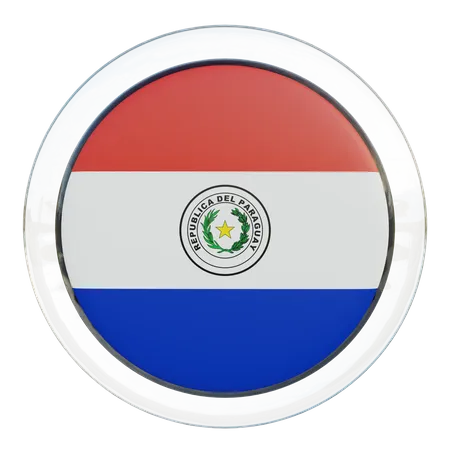 Paraguay Round Flag  3D Icon