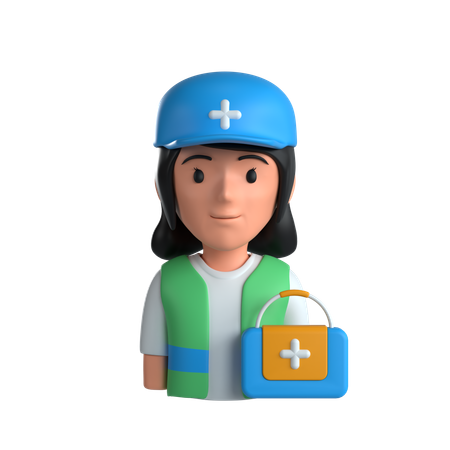 Femme ambulancière  3D Icon