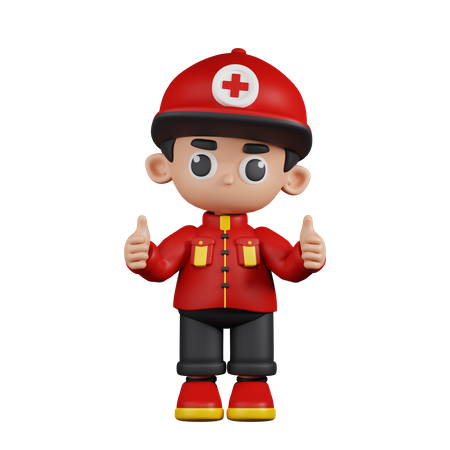 Paramedic Giving A Thumb Up  3D Illustration