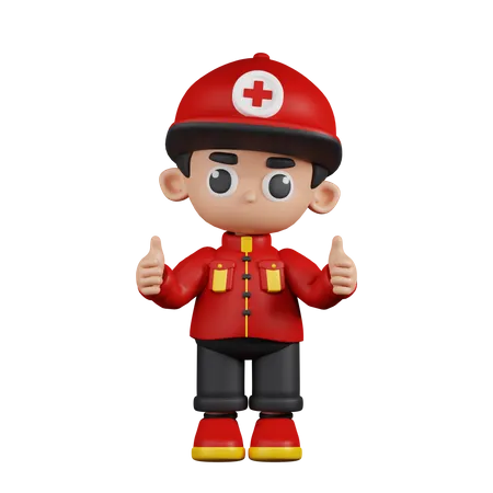 Paramedic Giving A Thumb Up  3D Illustration