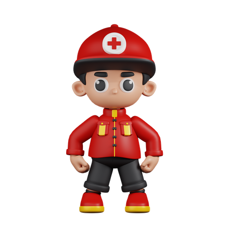 Paramedic In Hero Stance  3D Icon