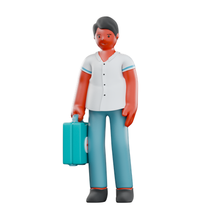 Paramedic Male  3D Illustration