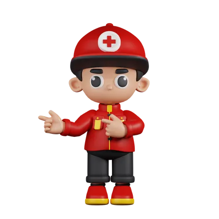 Paramedic Pointing Fingers In Direction  3D Illustration