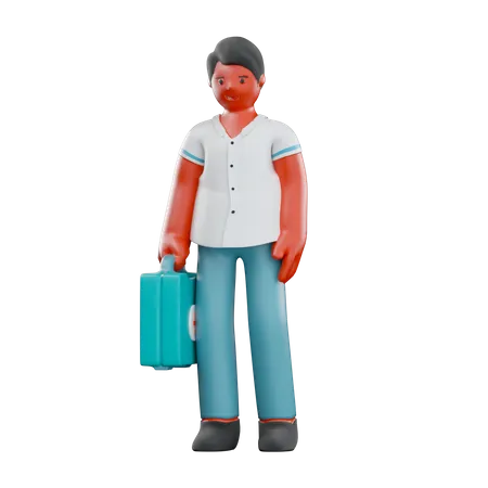 Paramédico masculino  3D Illustration