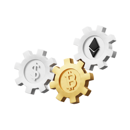 Paramètre de crypto-monnaie  3D Icon