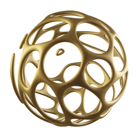 Parametric gold  sphere  3D Icon