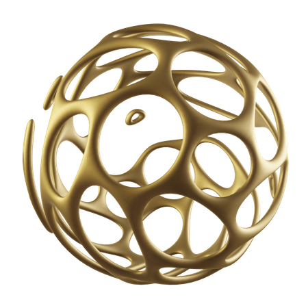 Parametric gold  sphere 3D Icon