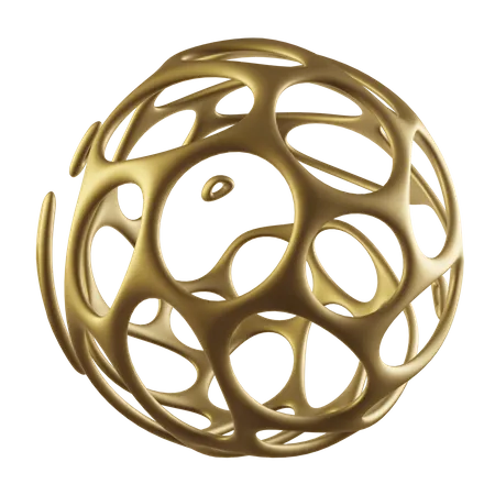 Parametric gold  sphere 3D Icon