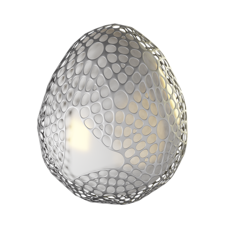 Parametric silver egg  3D Icon