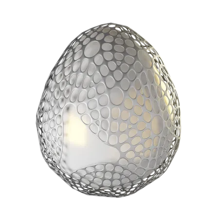 Parametric silver egg  3D Icon