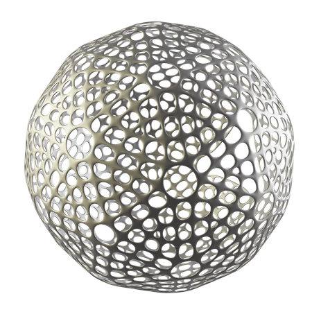 Parametric silver sphere 3D Icon