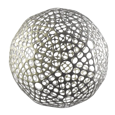 Parametric silver sphere 3D Icon