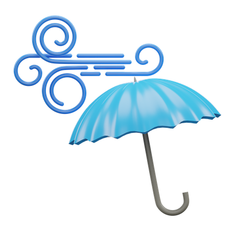 Parapluie à vent  3D Icon