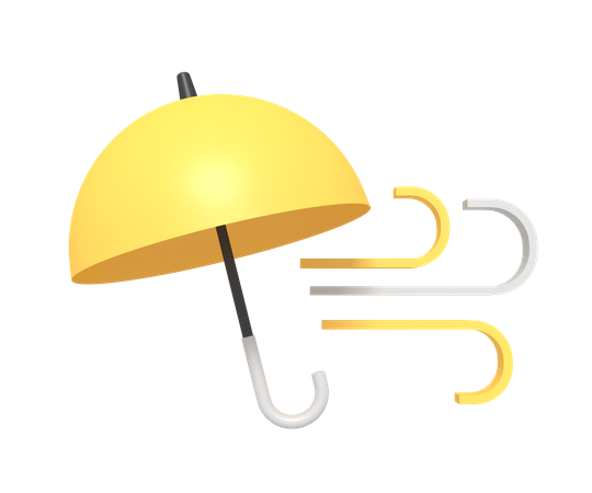 Parapluie au vent  3D Icon