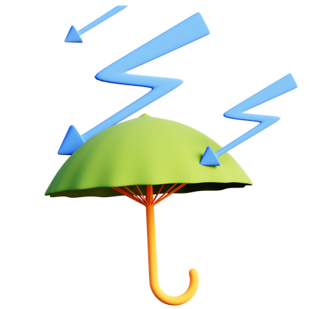 Parapluie avec éclair  3D Icon