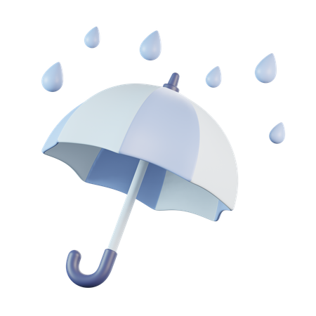 Parapluie avec pluie  3D Icon