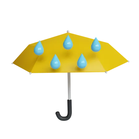 Parapluie avec pluie  3D Icon