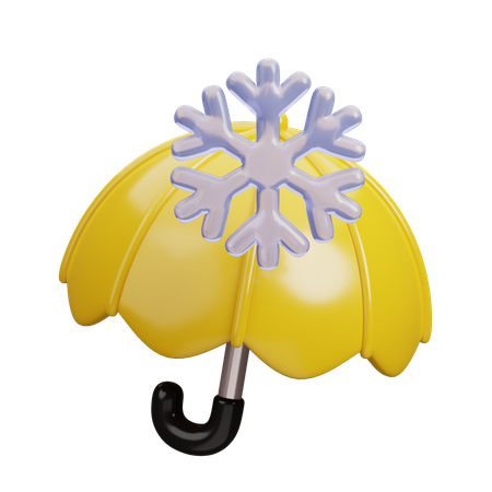 Parapluie et flocon de neige  3D Icon