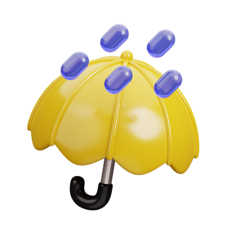 Parapluie et pluie  3D Icon