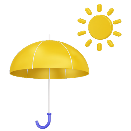 Parapluie et soleil  3D Icon