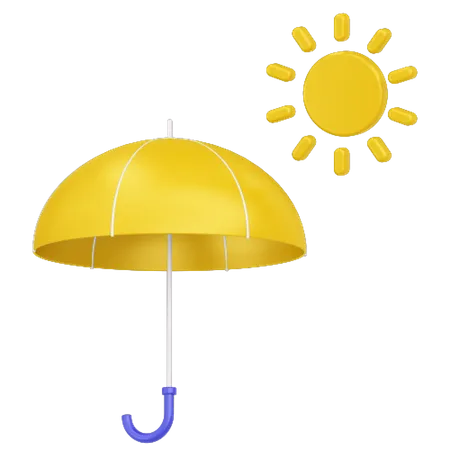 Parapluie et soleil  3D Icon