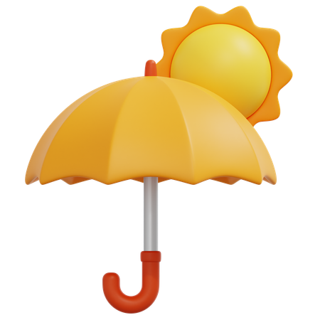 Parapluie soleil  3D Icon