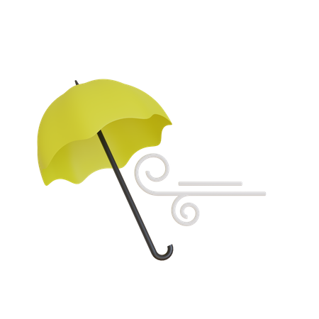 Parapluie venteux  3D Illustration