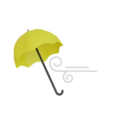 Parapluie venteux  3D Illustration