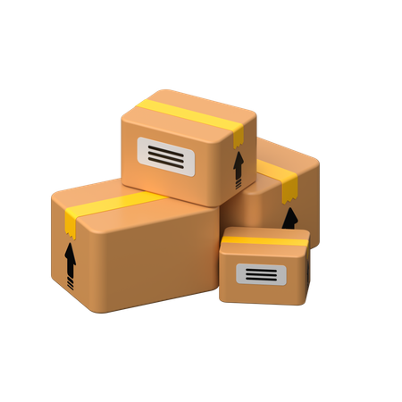 Parcel boxes are ready for delivery.  3D Icon