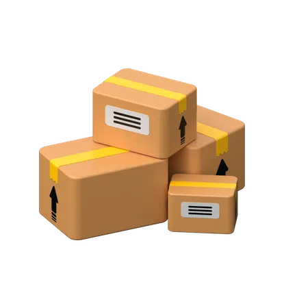 Parcel boxes are ready for delivery.  3D Icon