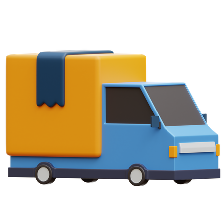 Parcel Delivery Truck  3D Illustration