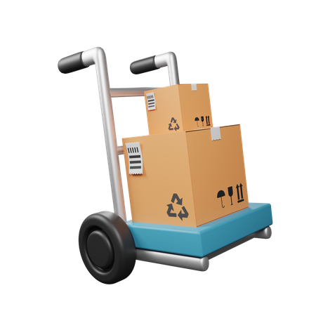 Parcel Dolly  3D Illustration