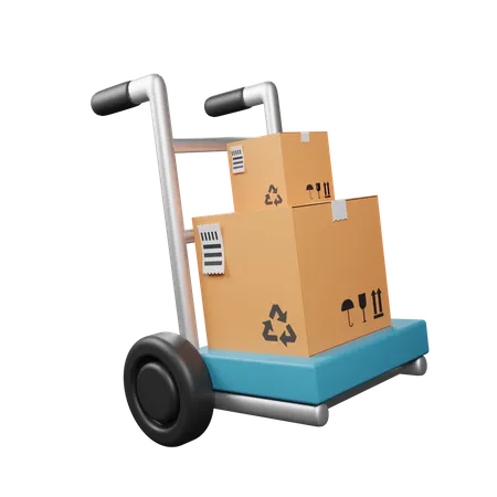 Parcel Dolly  3D Illustration