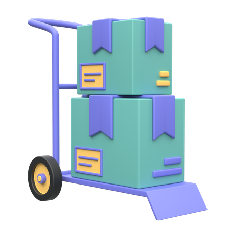 Parcel Dolly  3D Illustration