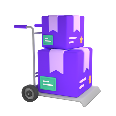 Parcel Dolly  3D Illustration